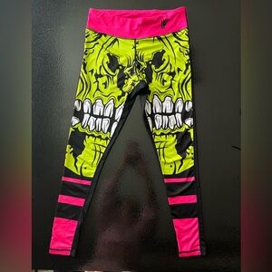 Iron Fist Athletic Vibrant Skull Zombie Leggings medium